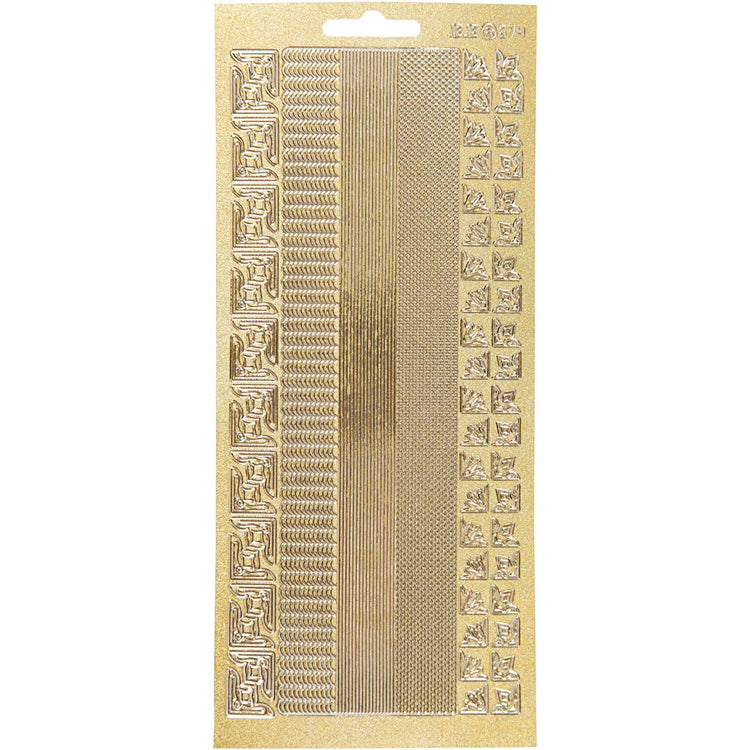 Creativ company autocollants, bordures, feuille 10x23 cm, or, 1 feuille