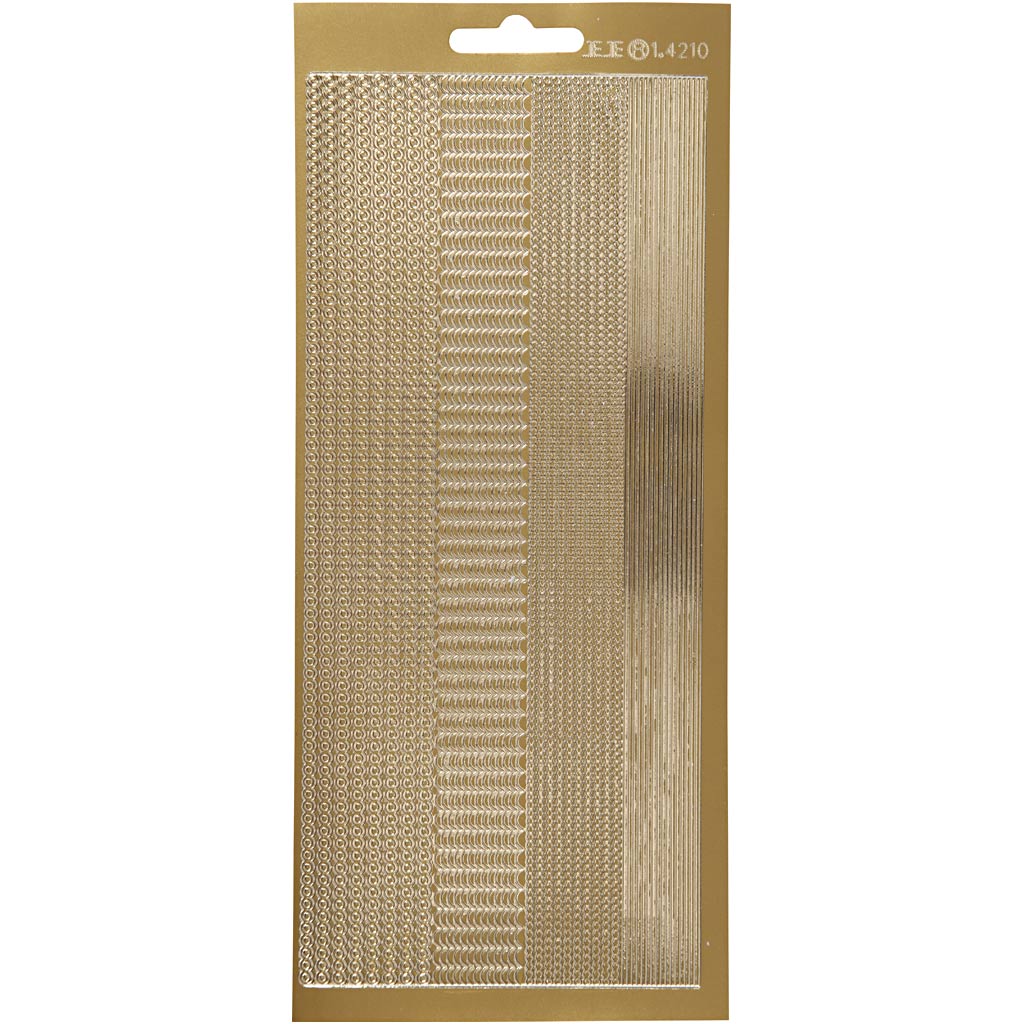 Creativ company autocollants, bordures, feuille 10x23 cm, or, 1 feuille