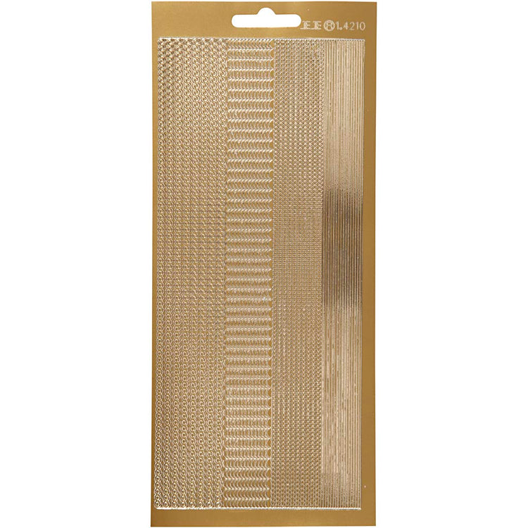 Creativ company autocollants, bordures, feuille 10x23 cm, or, 1 feuille