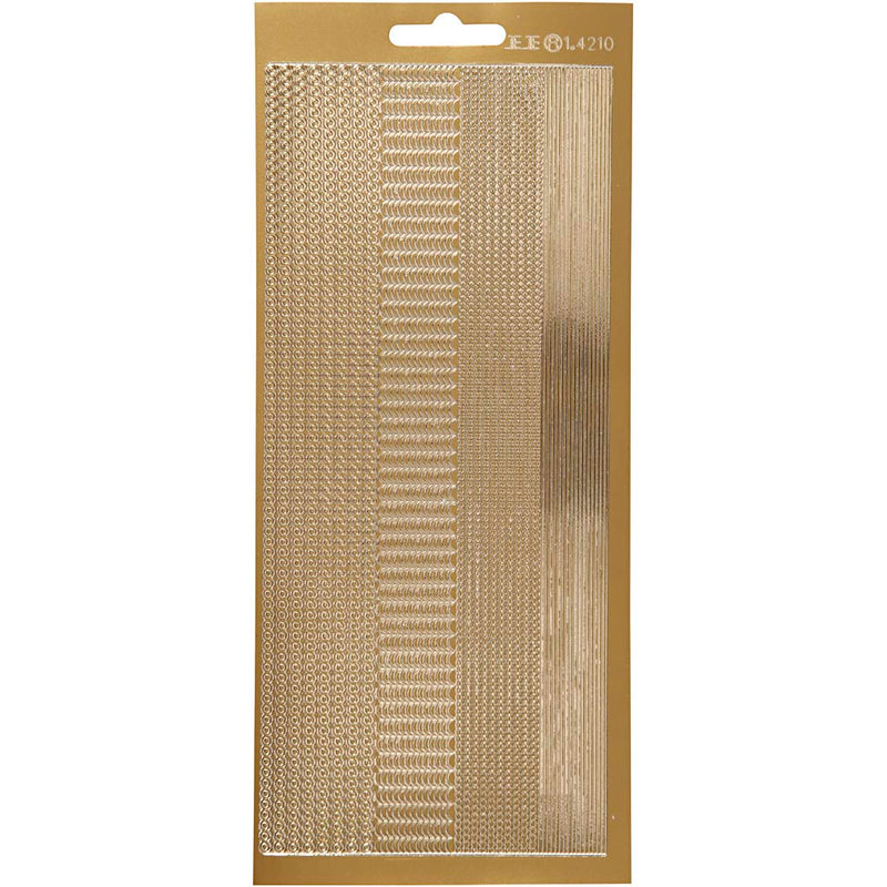Creativ company autocollants, bordures, feuille 10x23 cm, or, 1 feuille