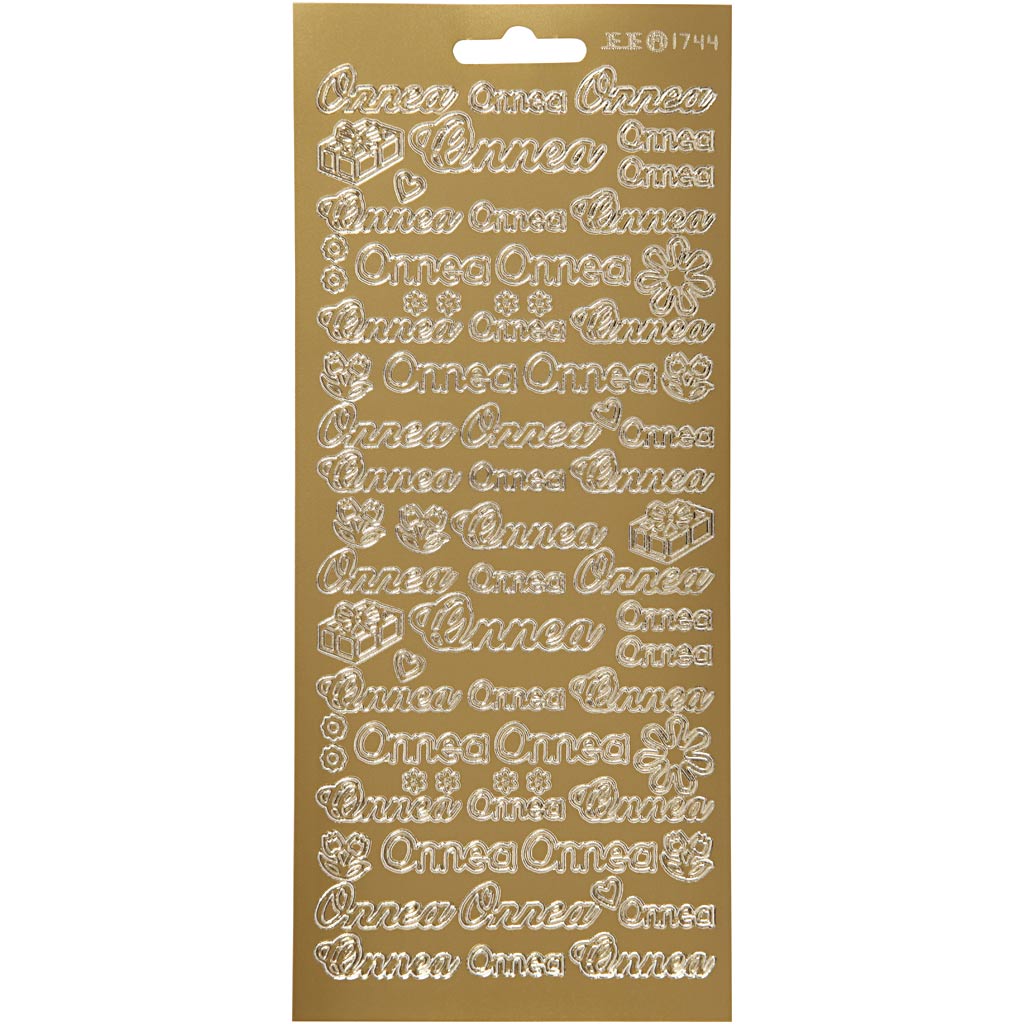 Autocollants Creativ company, onnea, feuille 10x23 cm, or, 1 feuille
