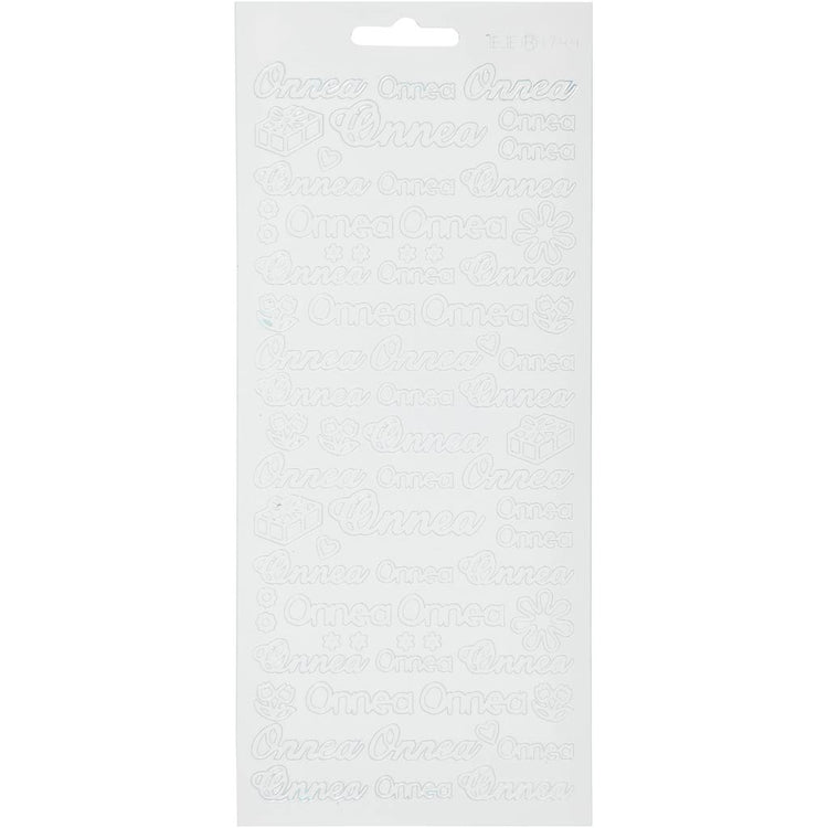 Autocollants Creativ company, onnea, feuille 10x23 cm, blanc, 1 feuille