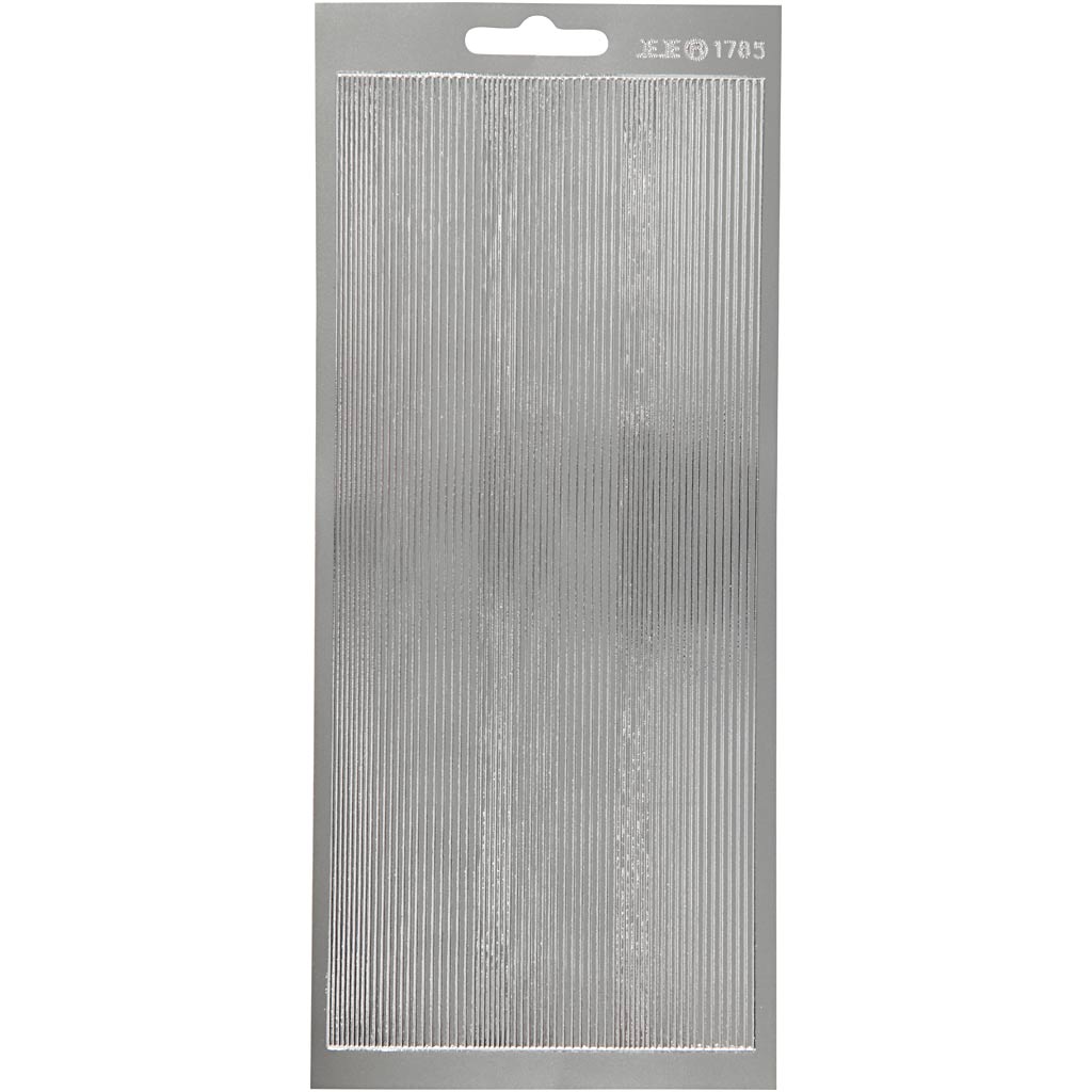 Creativ company autocollants, bordures, feuille 10x23 cm, argent, 1 feuille