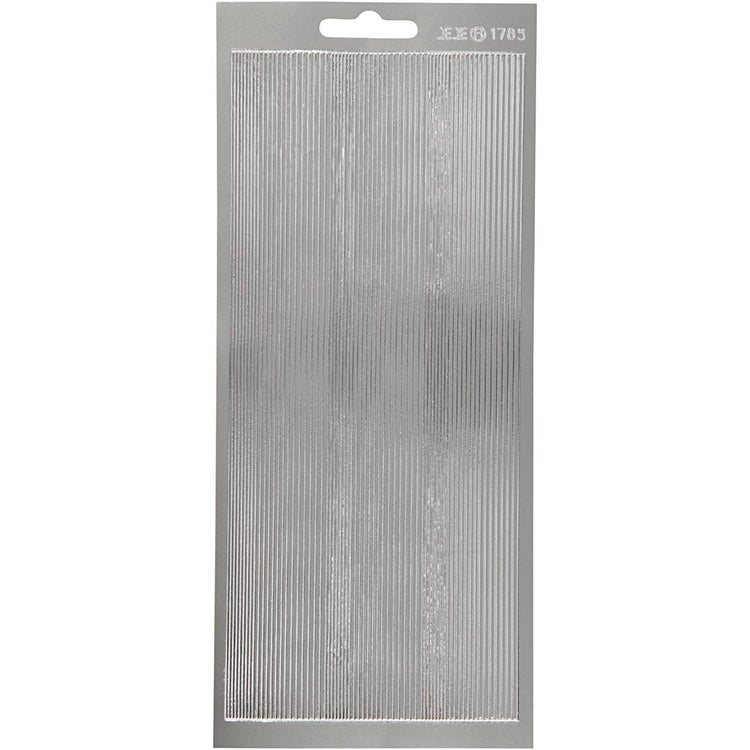 Creativ company autocollants, bordures, feuille 10x23 cm, argent, 1 feuille