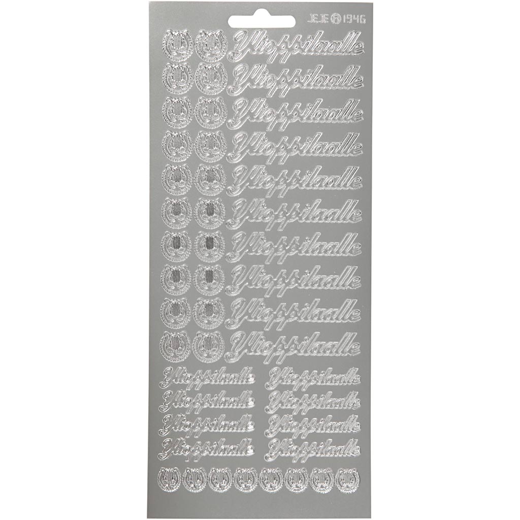Autocollants Creativ company, ylioppilaalle, feuille 10x23 cm, argent, 1 feuille