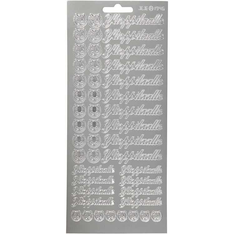 Autocollants Creativ company, ylioppilaalle, feuille 10x23 cm, argent, 1 feuille