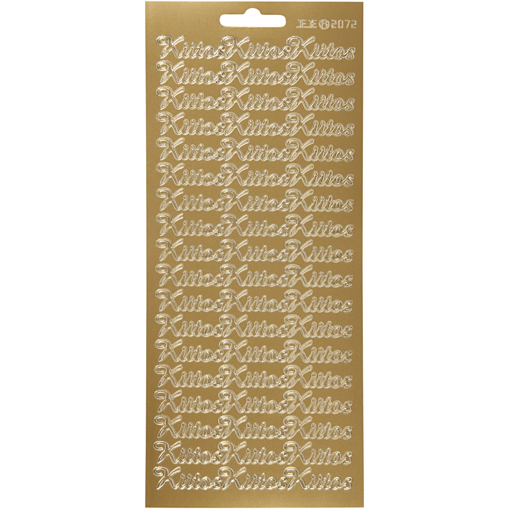 Autocollants Creativ company, kiitos, feuille 10x23 cm, or, 1 feuille