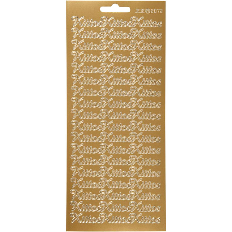 Autocollants Creativ company, kiitos, feuille 10x23 cm, or, 1 feuille