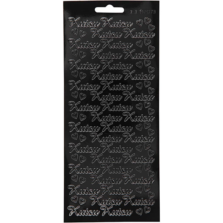 Autocollants Creativ company, kutsu, feuille 10x23 cm, noir, 1 feuille