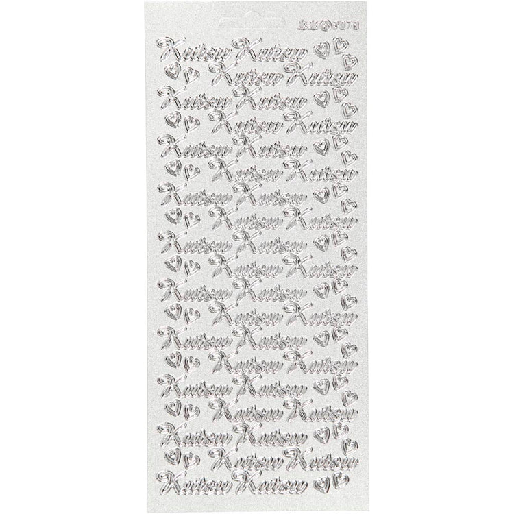 Autocollants Creativ company, kutsu, feuille 10x23 cm, argent, 1 feuille