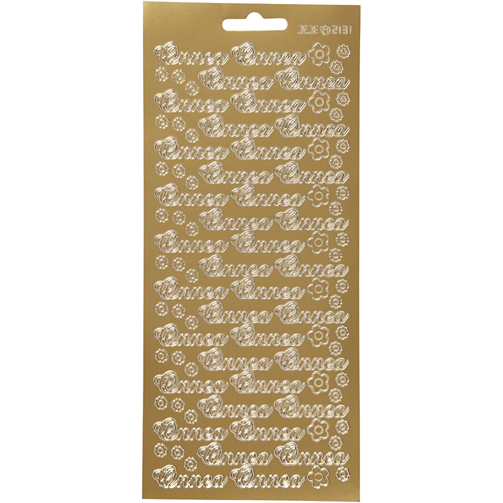 Autocollants Creativ company, onnea, feuille 10x23 cm, or, 1 feuille