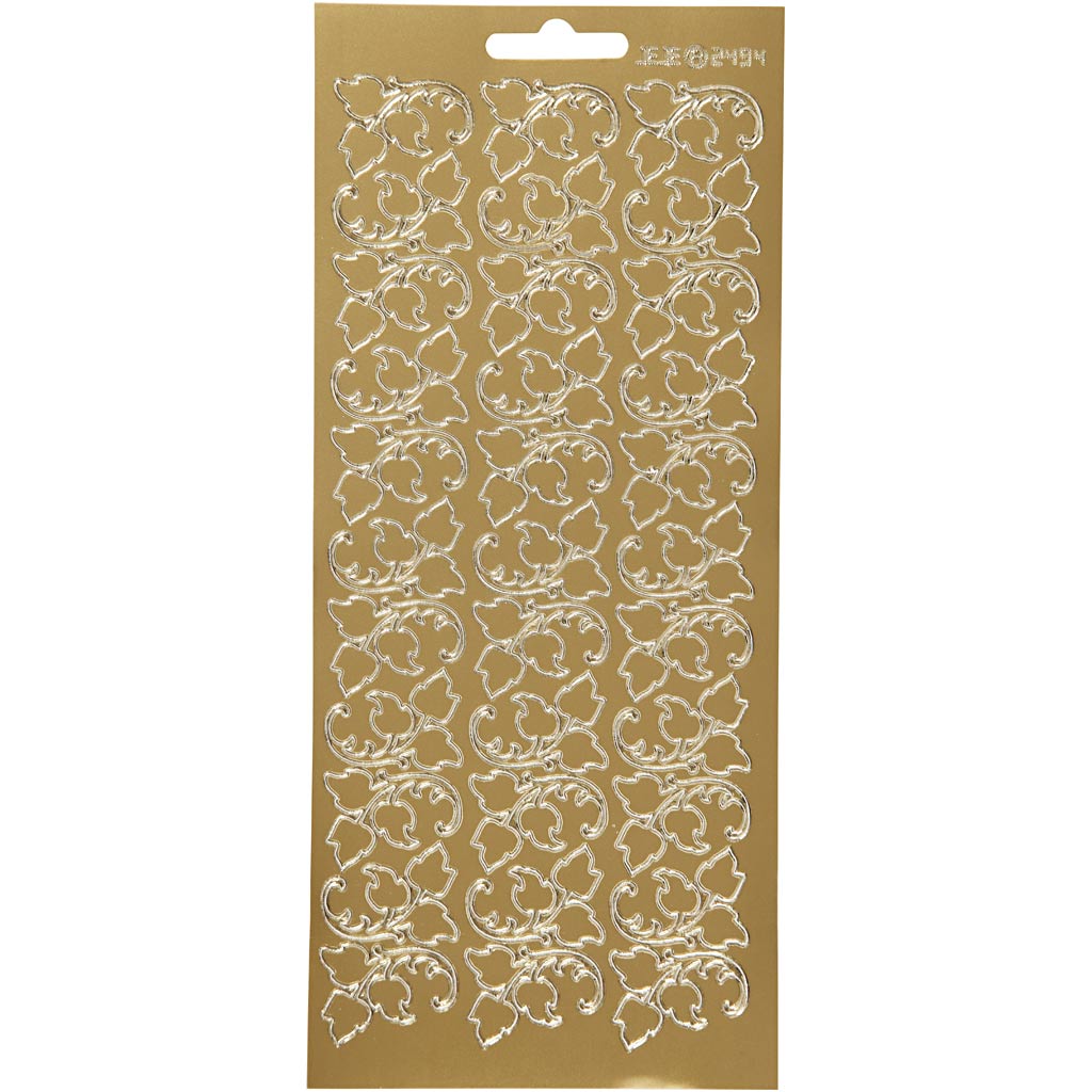 Creativ company autocollants, feuilles, feuille 10x23 cm, or, 1 feuille