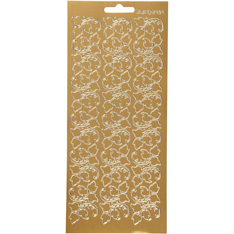 Creativ company autocollants, feuilles, feuille 10x23 cm, or, 1 feuille