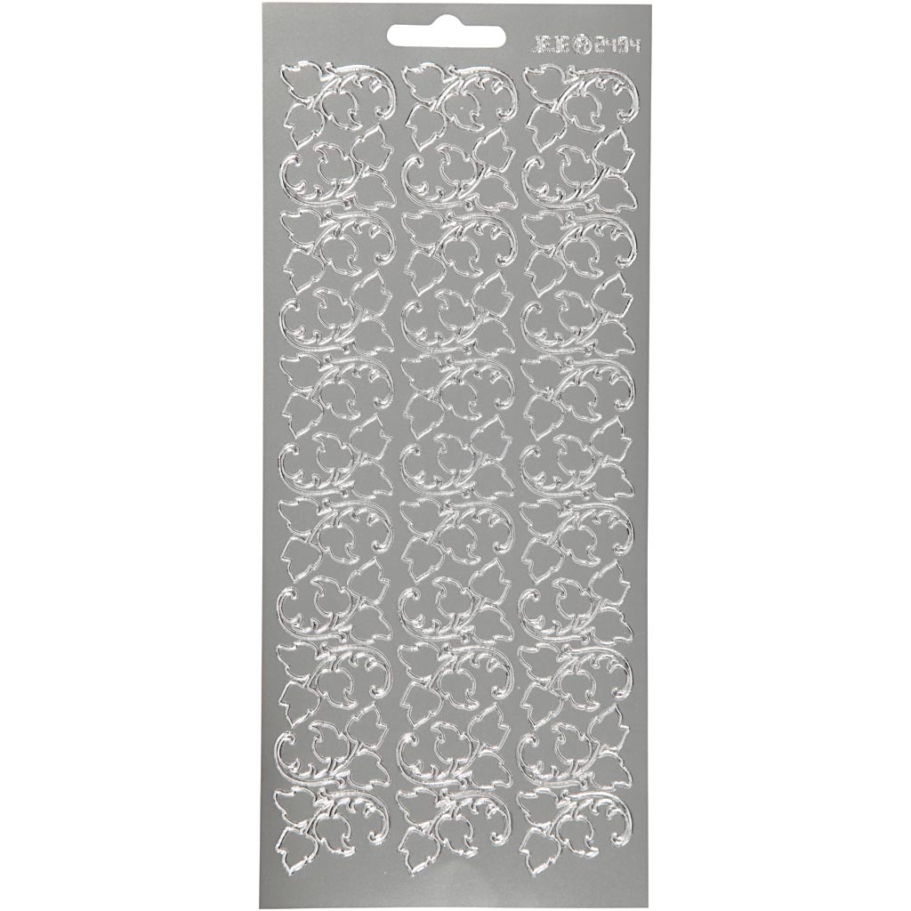 Creativ company autocollants, feuilles, feuille 10x23 cm, argent, 1 feuille