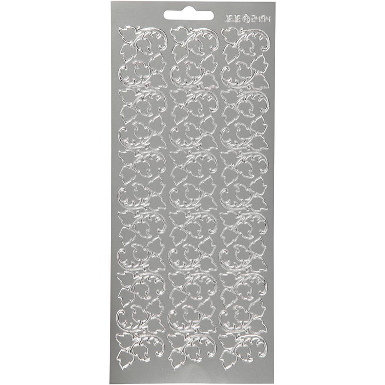 Creativ company autocollants, feuilles, feuille 10x23 cm, argent, 1 feuille