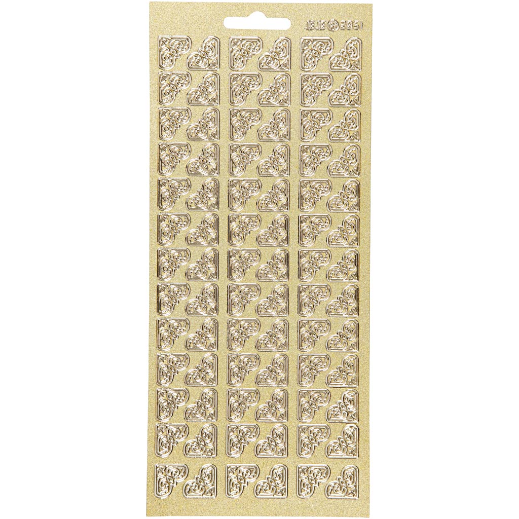 Autocollants Creativ company, coins, feuille 10x23 cm, or, 1 feuille