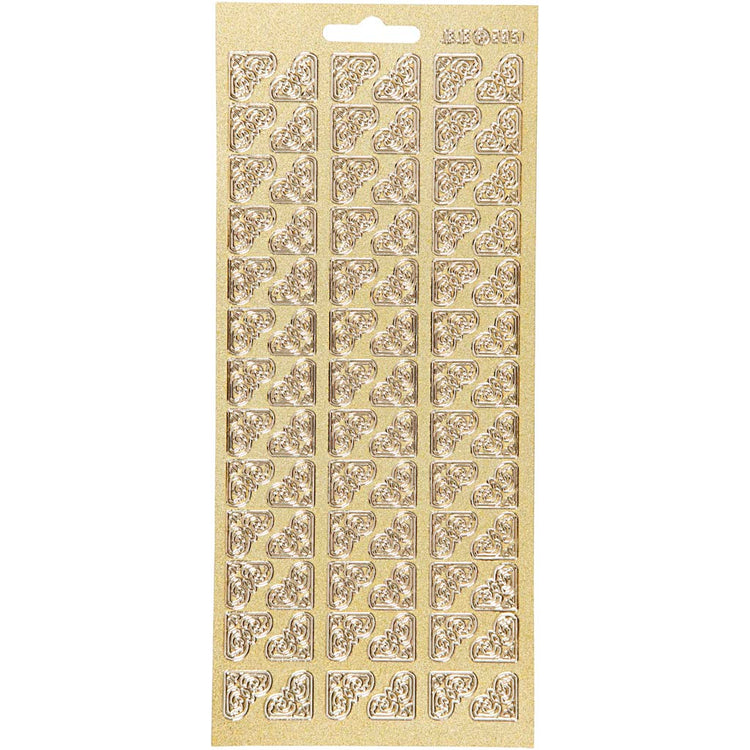 Autocollants Creativ company, coins, feuille 10x23 cm, or, 1 feuille