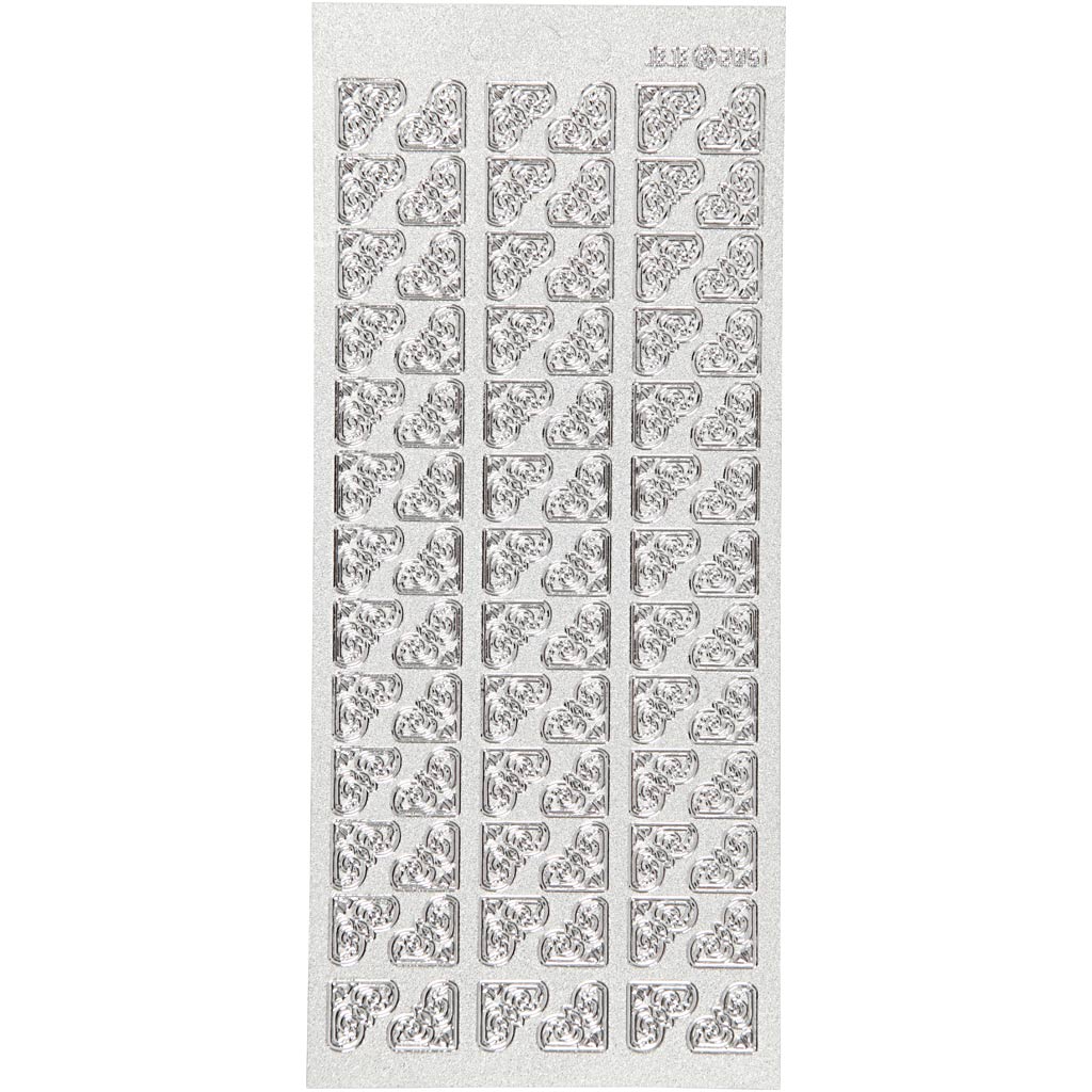 Autocollants Creativ company, coins, feuille 10x23 cm, argent, 1 feuille