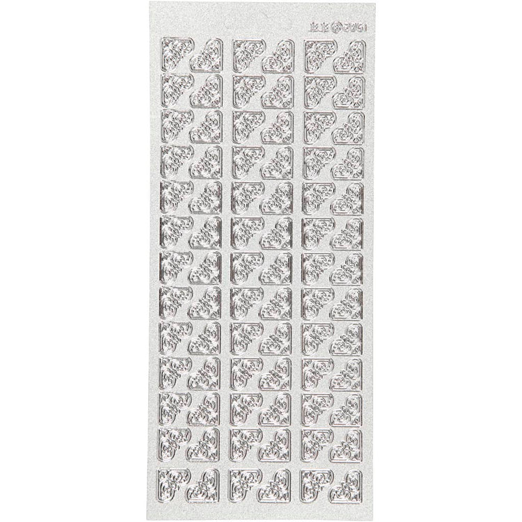 Autocollants Creativ company, coins, feuille 10x23 cm, argent, 1 feuille