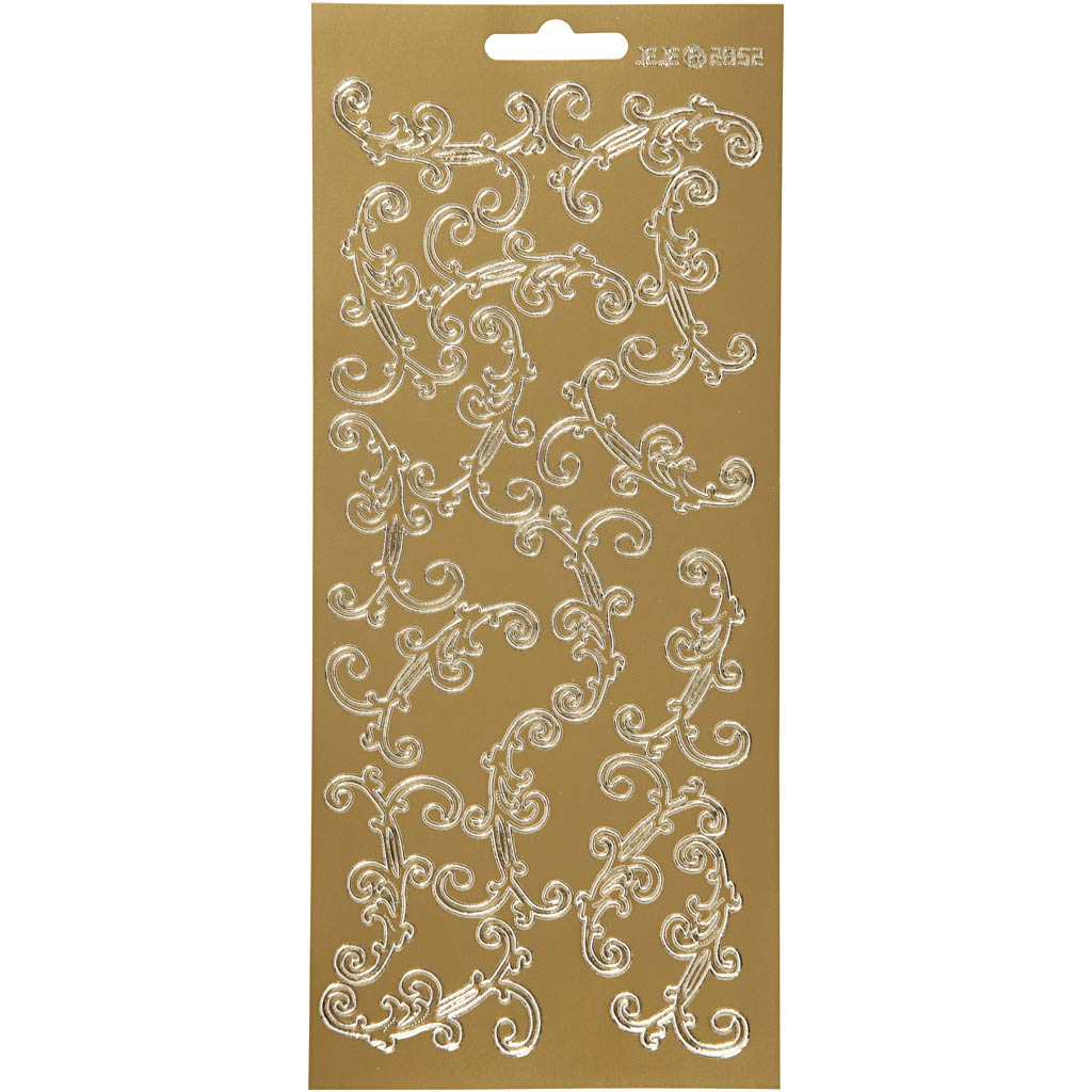 Autocollants Creativ company, tourbillon, feuille 10x23 cm, or, 1 feuille
