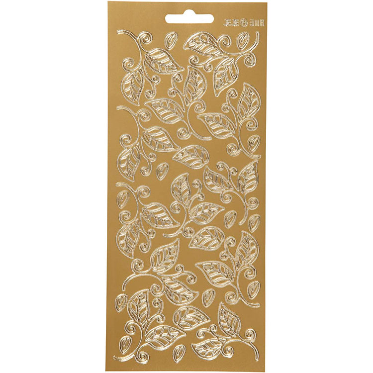 Creativ company autocollants, feuilles, feuille 10x23 cm, or, 1 feuille