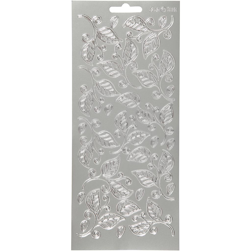 Creativ company autocollants, feuilles, feuille 10x23 cm, argent, 1 feuille