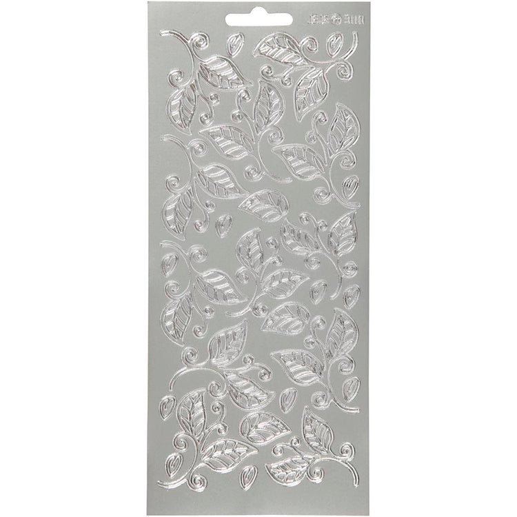 Creativ company autocollants, feuilles, feuille 10x23 cm, argent, 1 feuille
