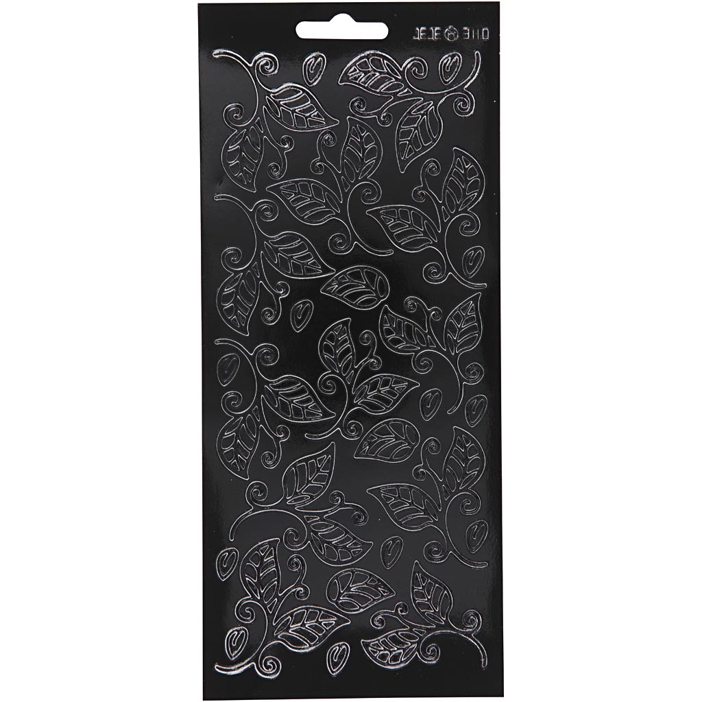 Creativ company autocollants, feuilles, feuille 10x23 cm, noir, 1 feuille