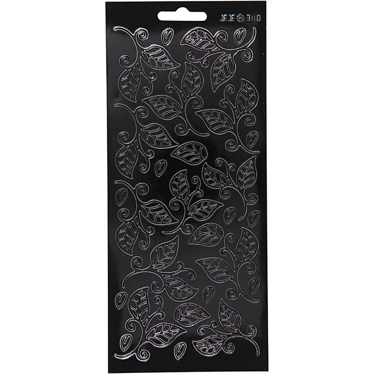 Creativ company autocollants, feuilles, feuille 10x23 cm, noir, 1 feuille