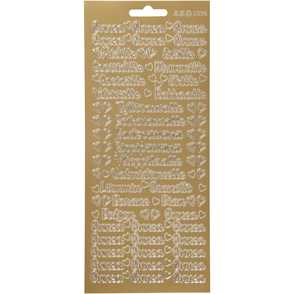 Autocollants Creativ company, onnea aidille, feuille 10x23 cm, or, 1 feuille