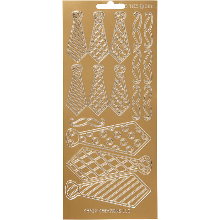 Creativ company autocollants, attaches, feuille 10x23 cm, or, 1 feuille