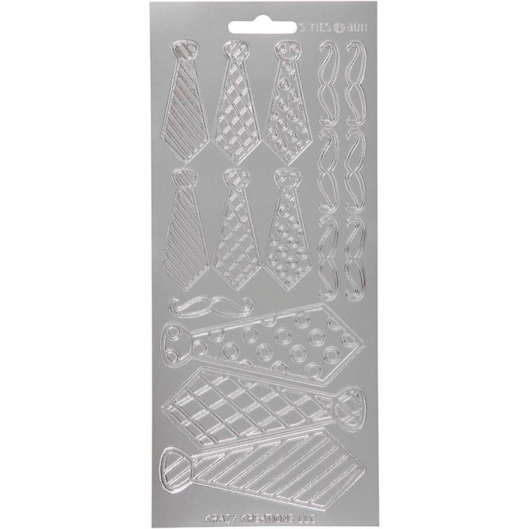 Creativ company autocollants, attaches, feuille 10x23 cm, argent, 1 feuille