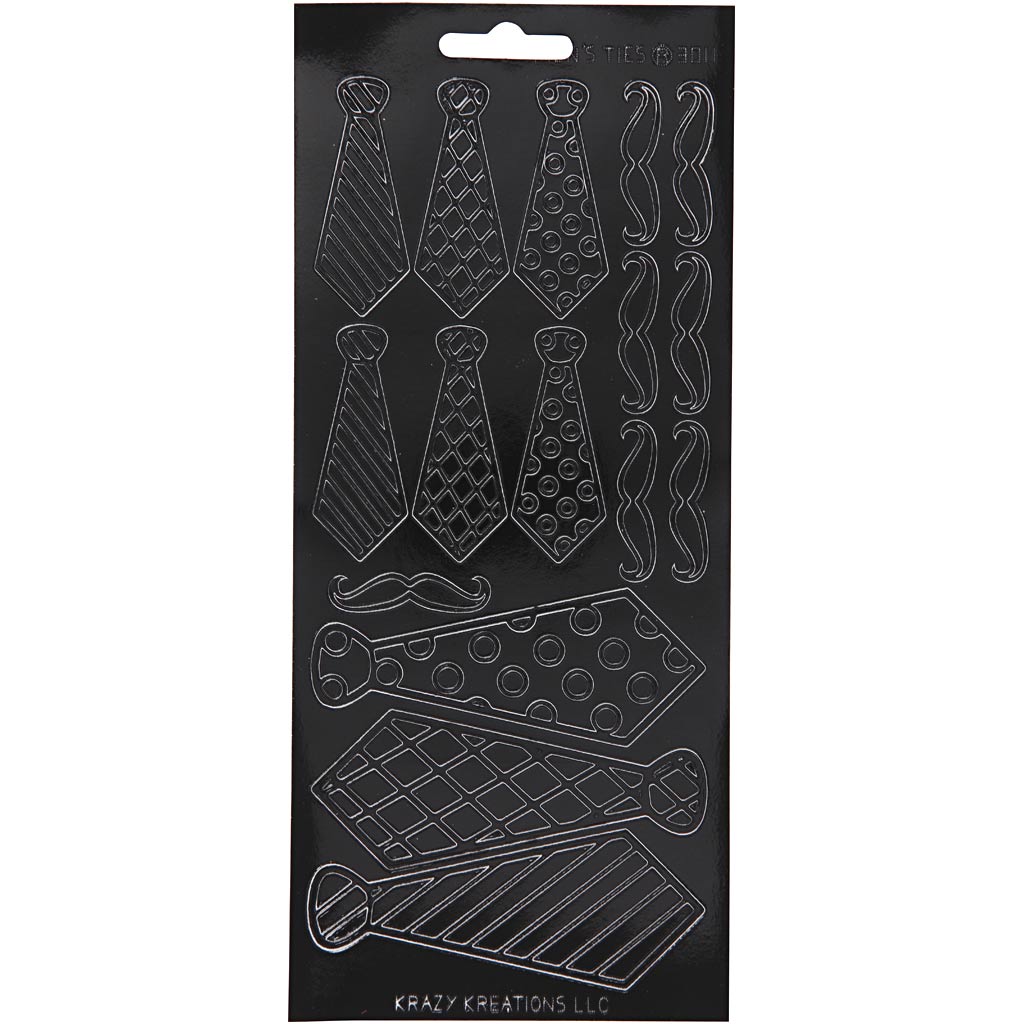 Creativ company autocollants, attaches, feuille 10x23 cm, noir, 1 feuille
