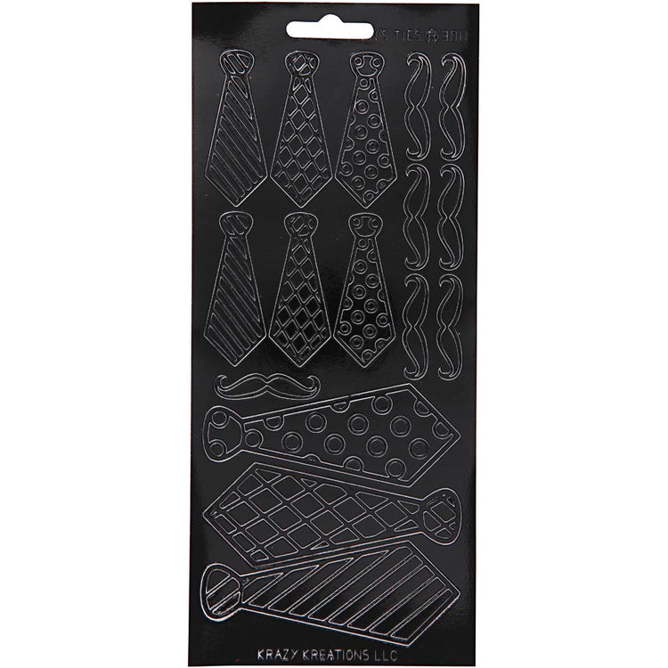 Creativ company autocollants, attaches, feuille 10x23 cm, noir, 1 feuille