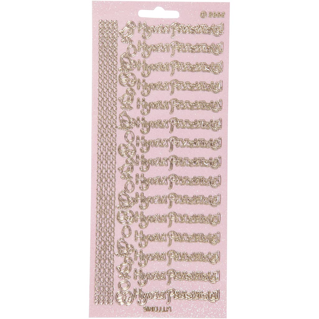 Autocollants Creativ company, hyvaa pääsiäistä, feuille 10x23 cm, paillettes dorées, 1 feuille