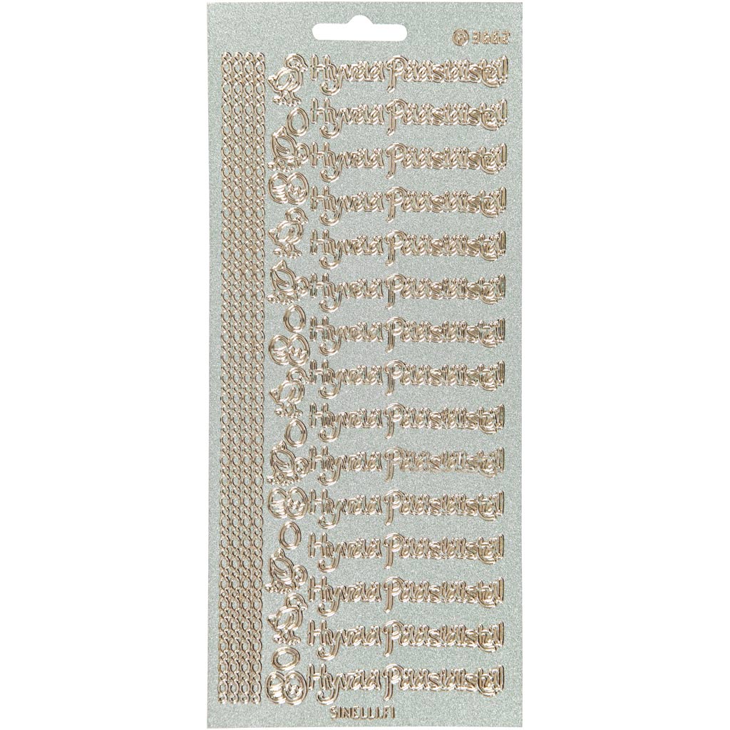 Autocollants Creativ company, hyvaa pääsiäistä, feuille 10x23 cm, or, 1 feuille