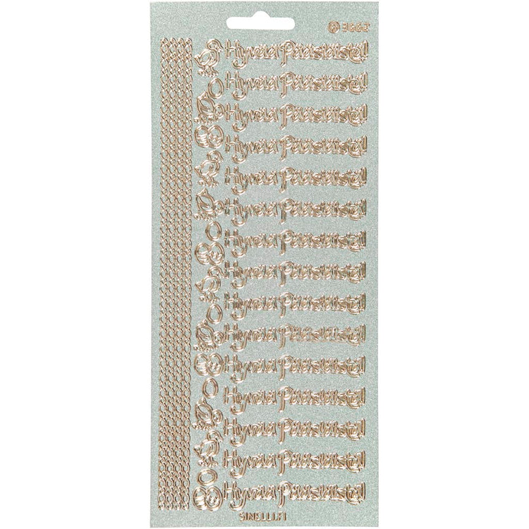 Autocollants Creativ company, hyvaa pääsiäistä, feuille 10x23 cm, or, 1 feuille