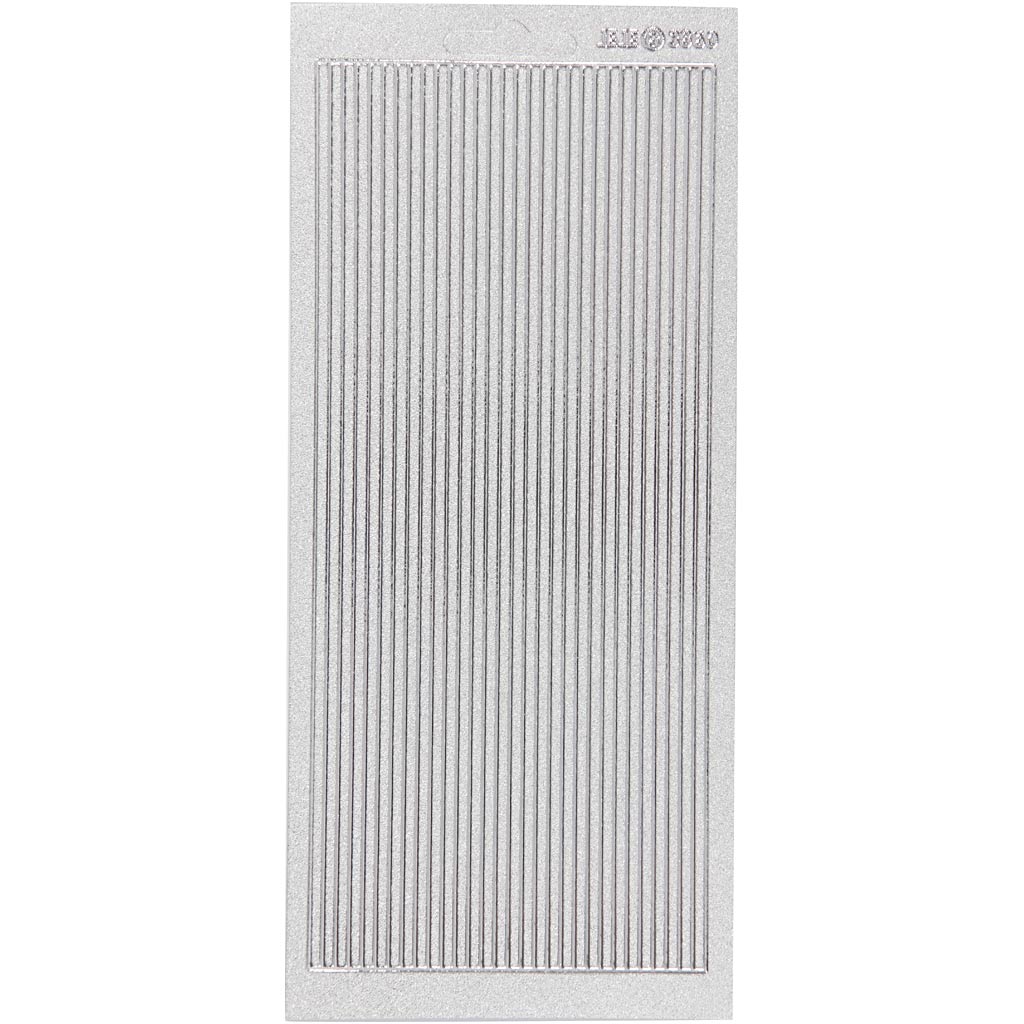 Creativ company autocollants, bordures, feuille 10x23 cm, argent, 1 feuille