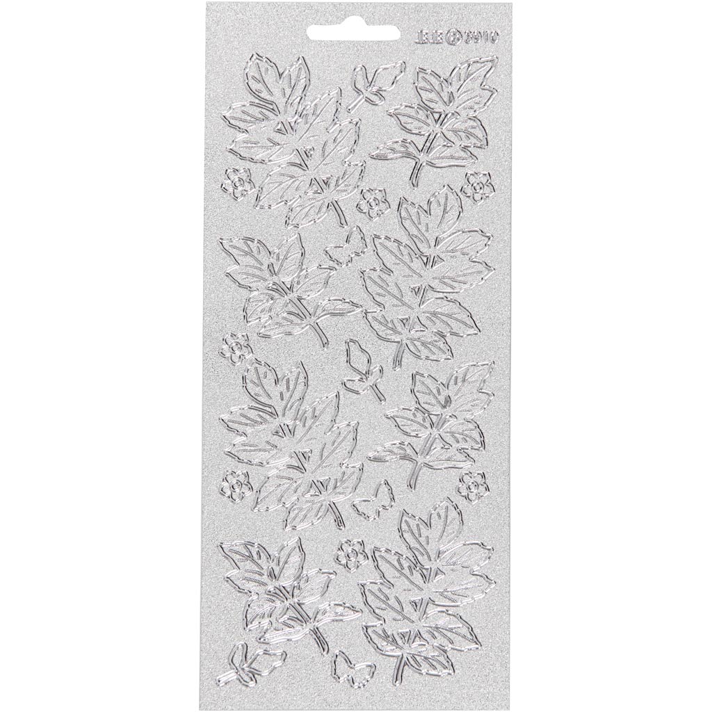 Creativ company autocollants, feuilles, feuille 10x23 cm, argent, 1 feuille