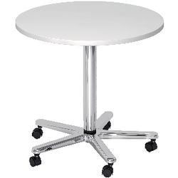 Bach table de conférence Hammerer vst08 w c panneaux de particules mélaminés blanc chrome