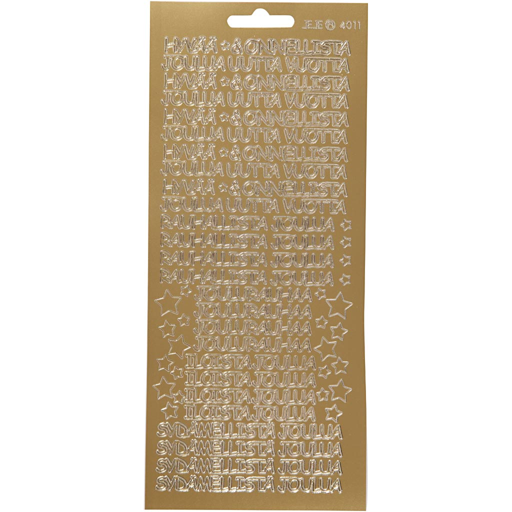 Autocollants Creativ company, hyvaa onnelista, feuille 10x23 cm, or, 1 feuille