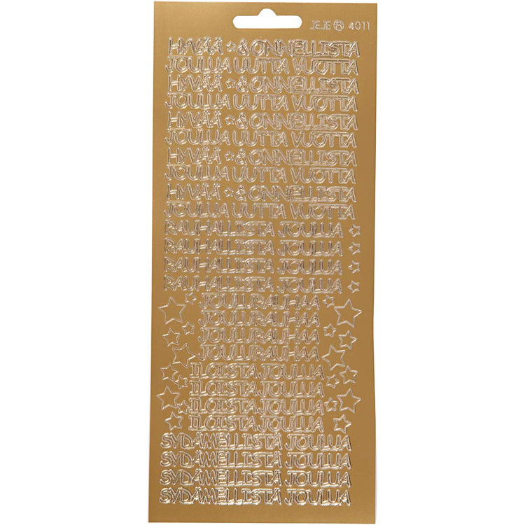 Autocollants Creativ company, hyvaa onnelista, feuille 10x23 cm, or, 1 feuille