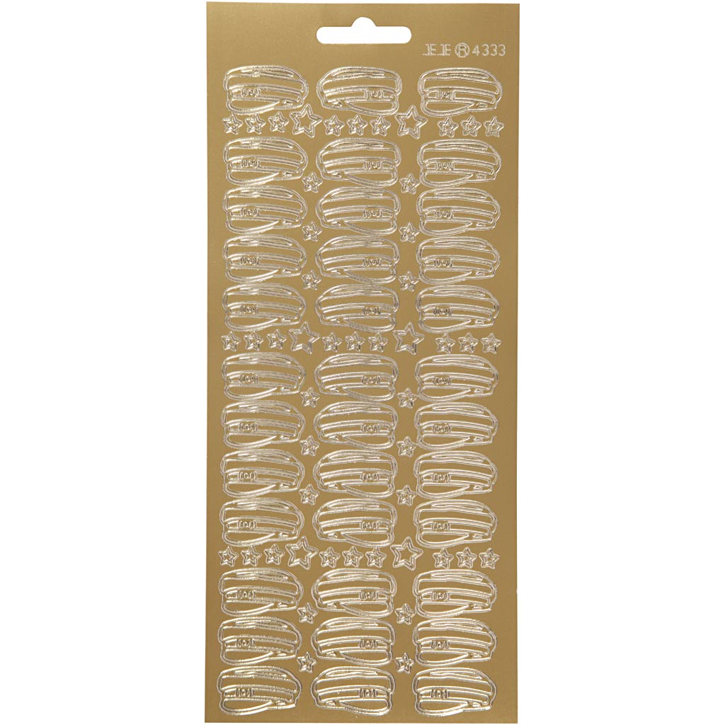 Autocollants Creativ company, chapeau, feuille 10x23 cm, or, 1 feuille