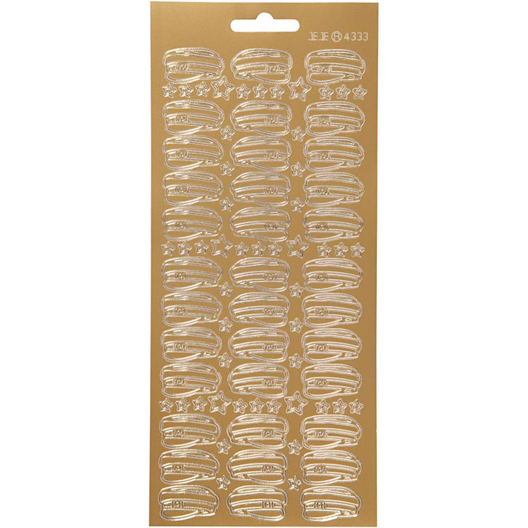Autocollants Creativ company, chapeau, feuille 10x23 cm, or, 1 feuille