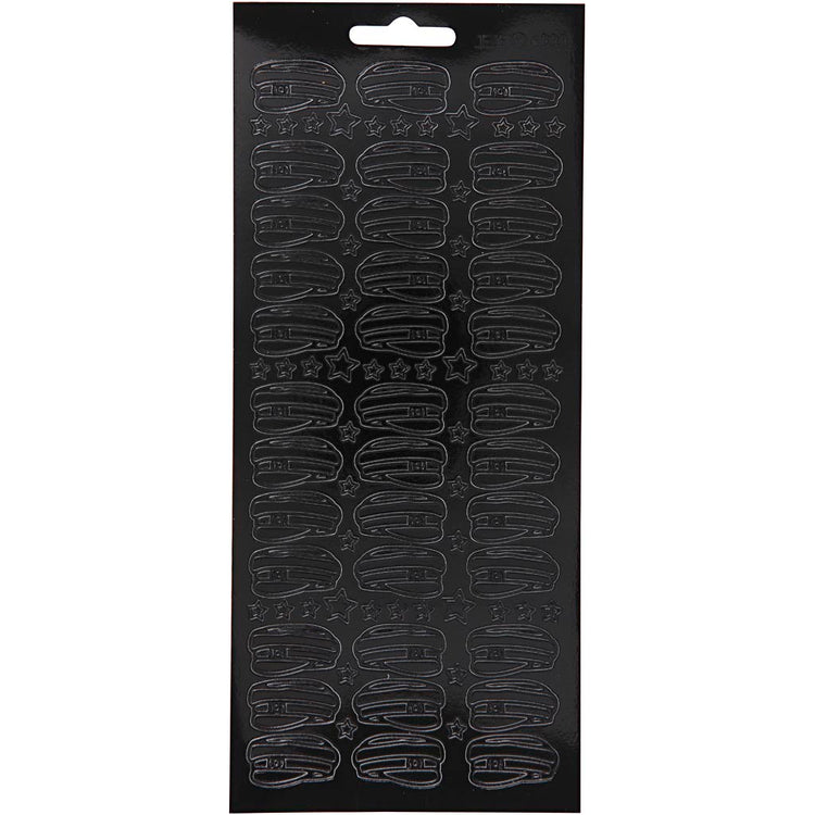 Autocollants Creativ company, chapeau, feuille 10x23 cm, noir, 1 feuille