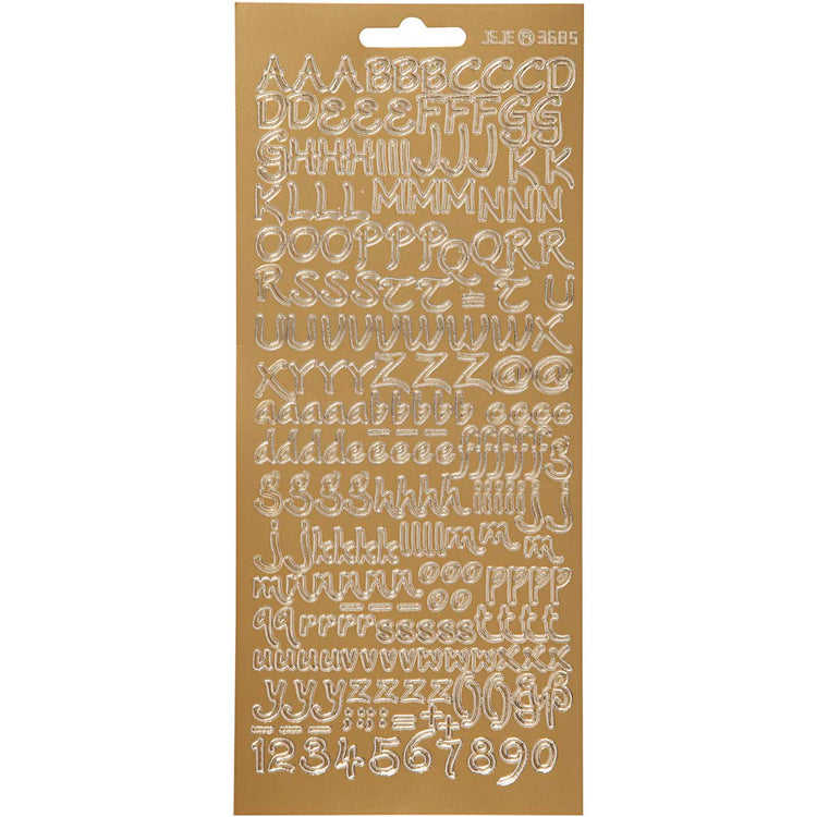 Autocollants Creativ company, alphabet, feuille 10x23 cm, or, 1 feuille