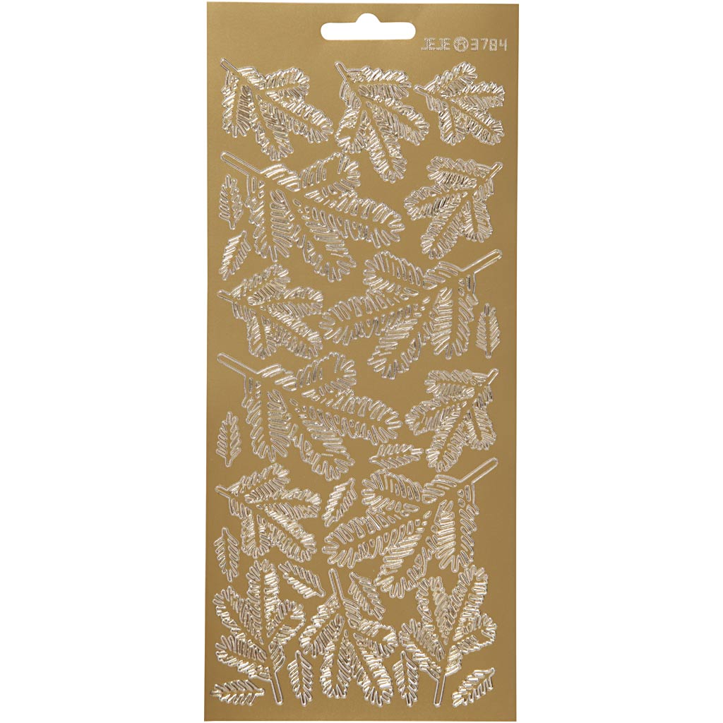 Autocollants Creativ company, brindilles, feuille 10x23 cm, or, 1 feuille