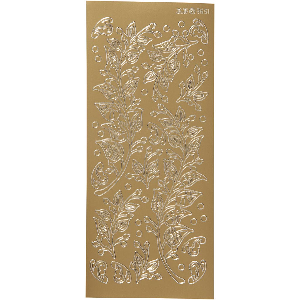 Creativ company autocollants, feuilles, feuille 10x23 cm, or, 1 feuille