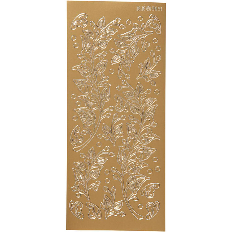 Creativ company autocollants, feuilles, feuille 10x23 cm, or, 1 feuille