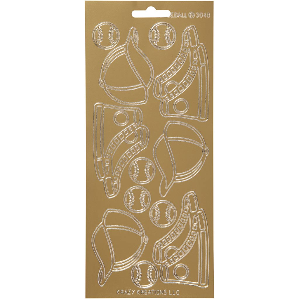 Autocollants Creativ company, sport, feuille 10x23 cm, or, 1 feuille